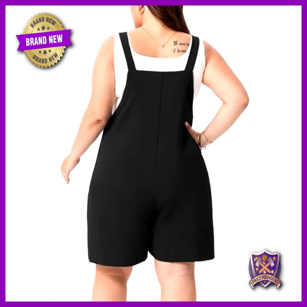 Plus Size Romper Adjustable Straps Pockets Lightw… - image 5